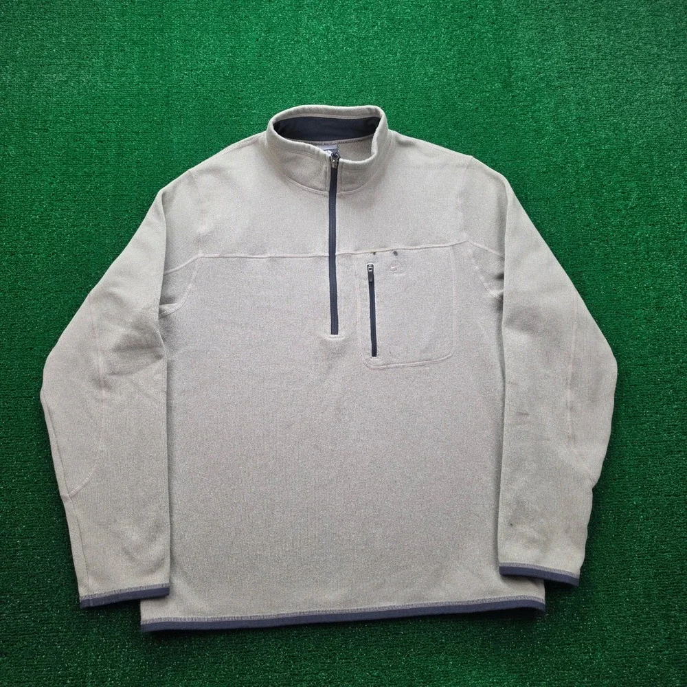 Nike ACG Technical Quarter-Zip Fleece Pullover Sweater Mens Large Beige Outdoors